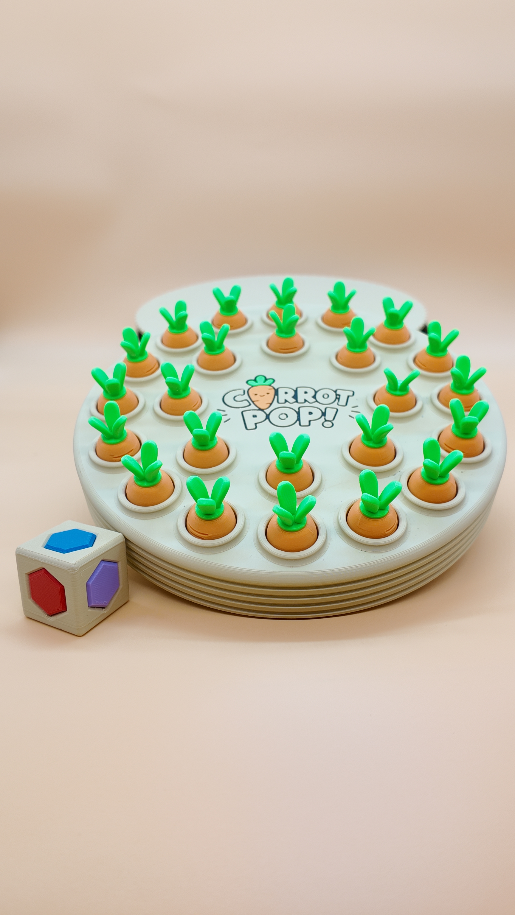 Carrot Pop! – Carrot Memory Game for Kids | 3D Printed Color Matching Board Game