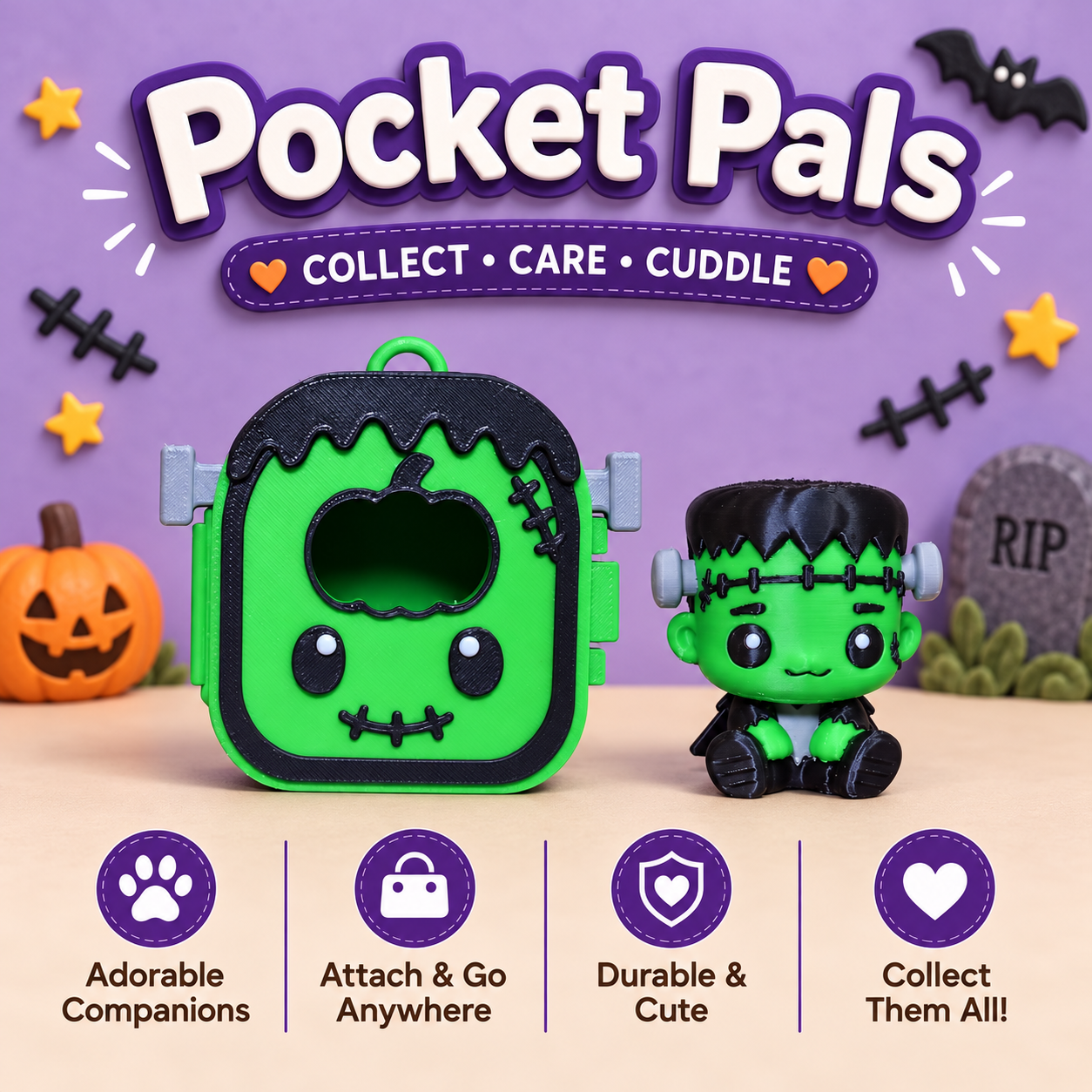 Pocket Pals - Frankenstein ⚡💚🎃