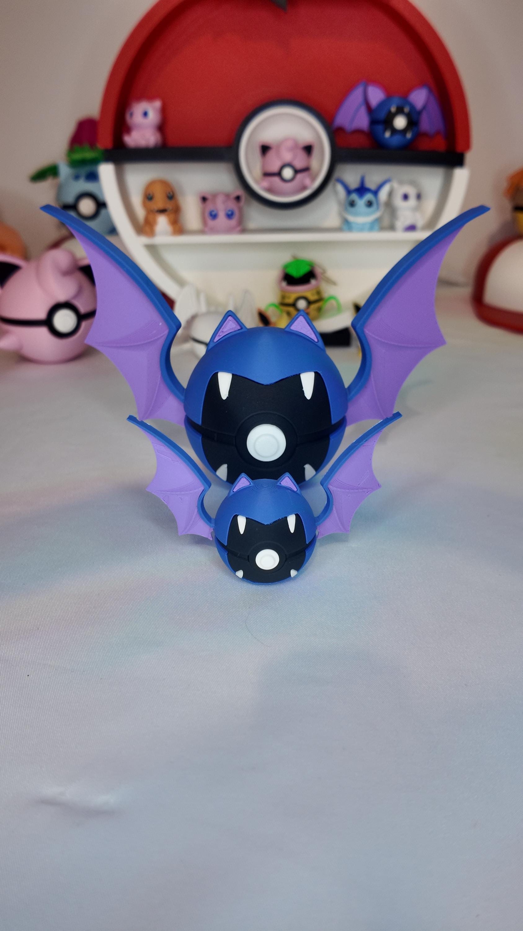 Golbat Pokeball 3D Printed Collectible | Pokémon Desk Decor | Gamer Gift | Dark Pokémon Display