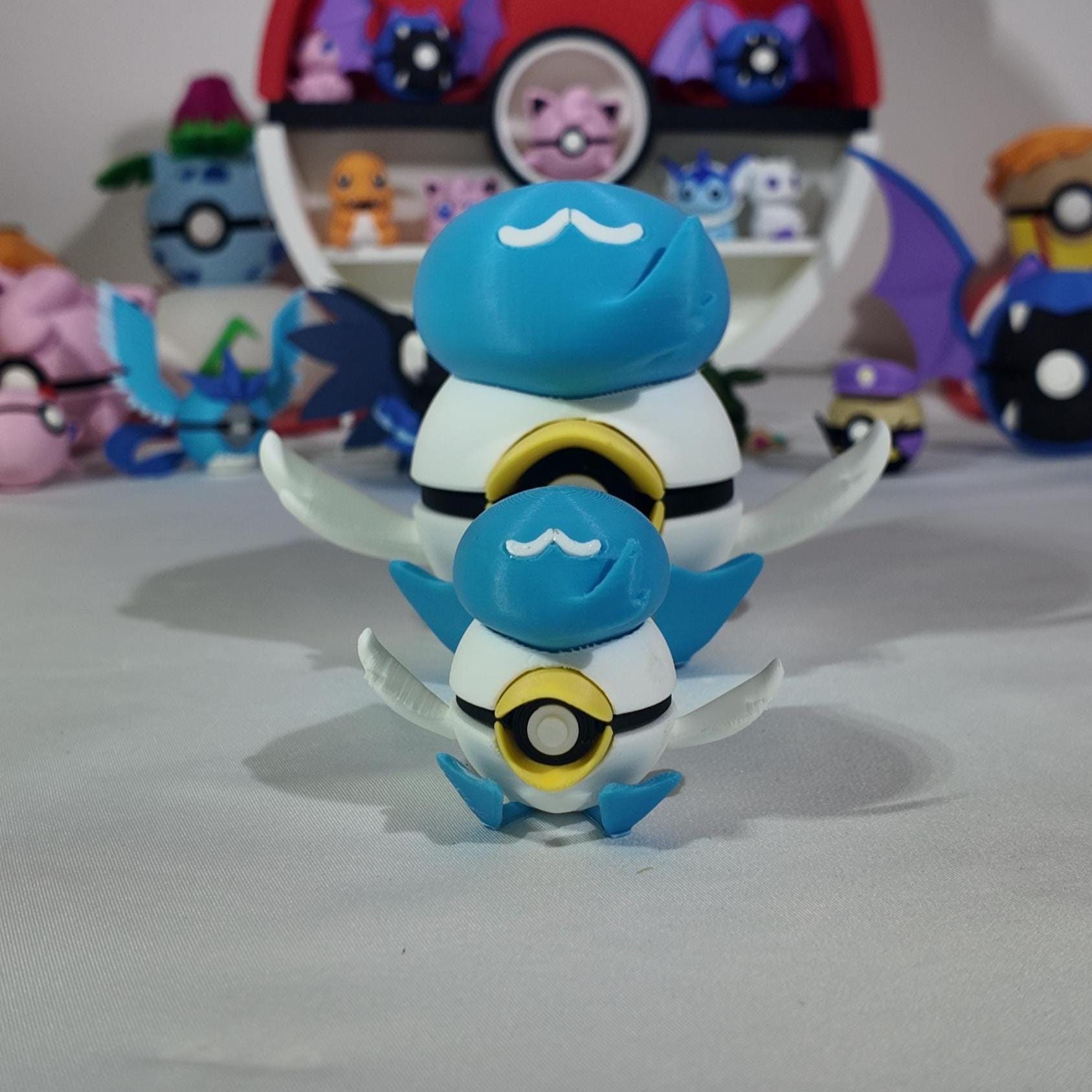 Quaxly Pokeball | 3D Printed Pokémon Collectible | Cute Gaming Desk Decor