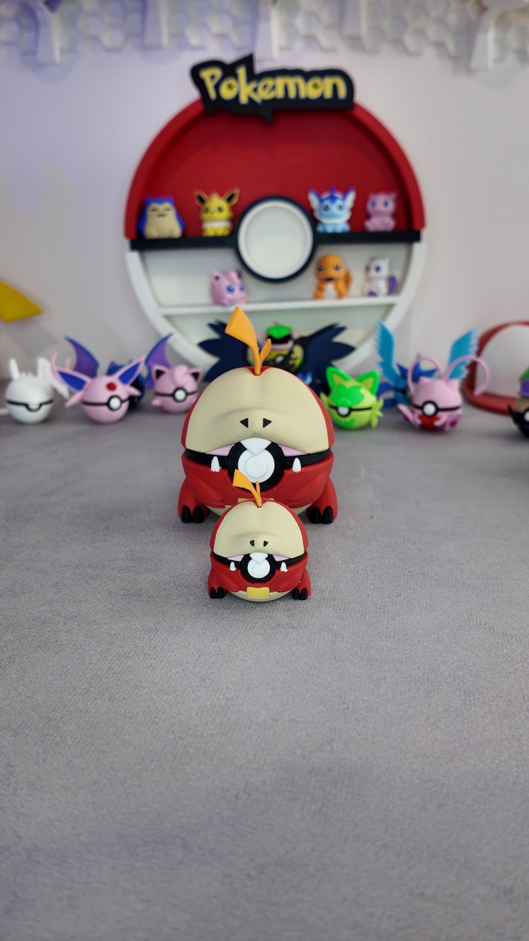 Fuecoco Pokeball | 3D Printed Pokémon Collectible | Cute Fire Starter Decor