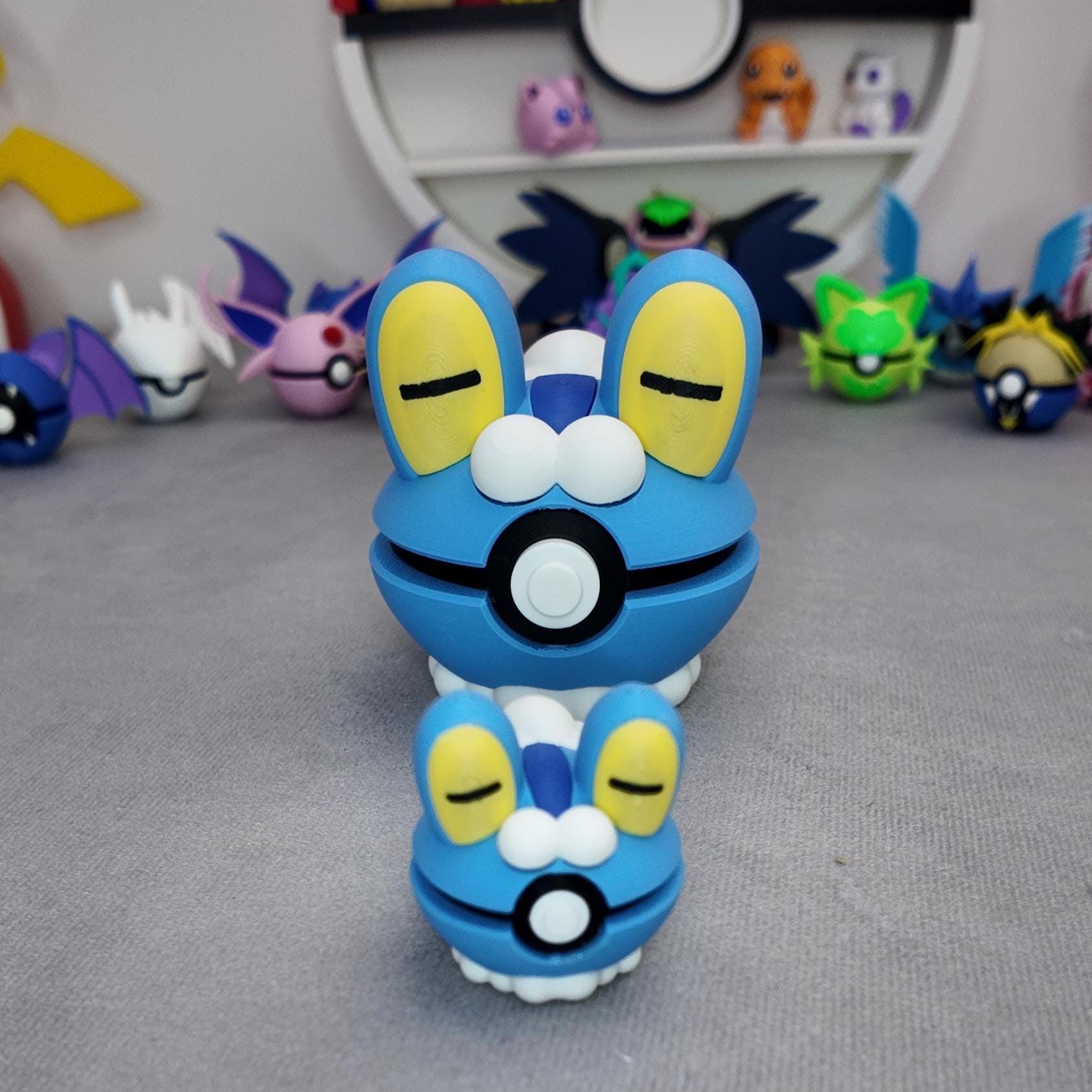 Froakie Pokeball – Water Starter Pokémon 3D Printed Collectible – Gamer Desk Decor Gift